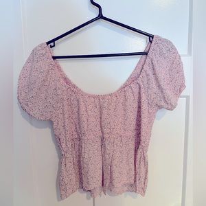 Hollister Floral Pink and White Top